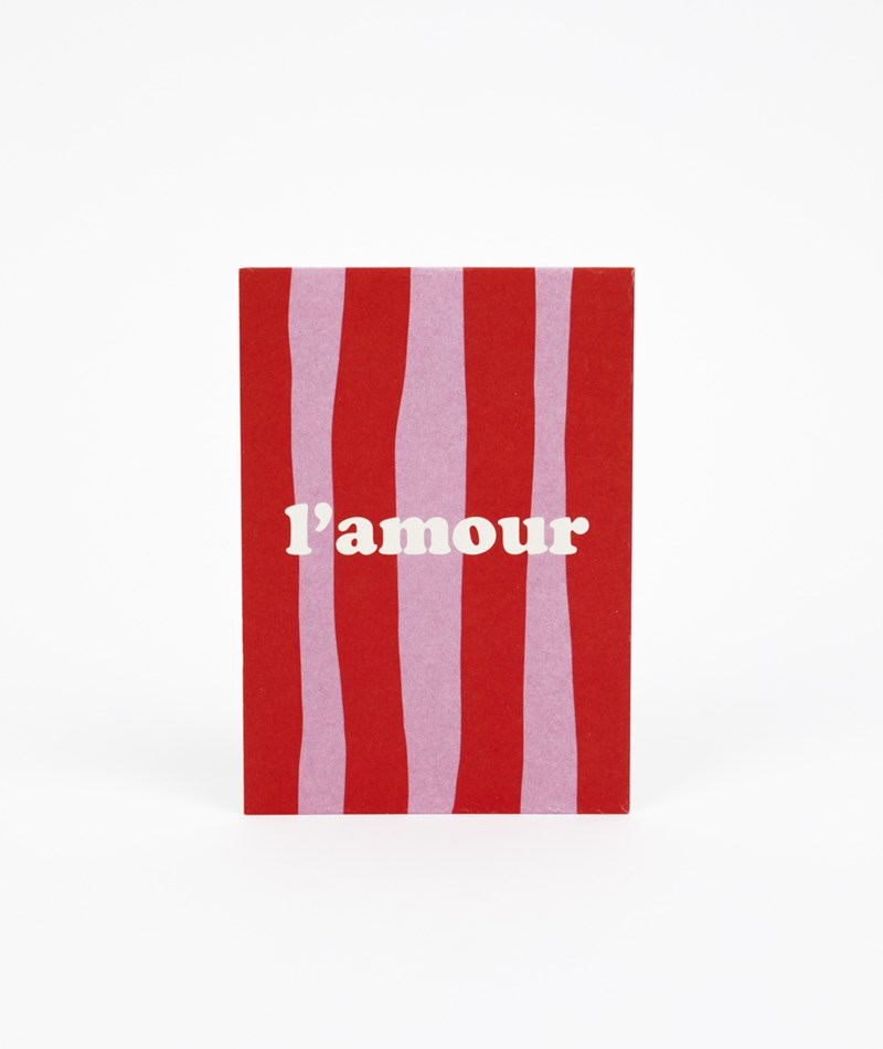 KAUF DICH GLüCKLICH Postkarte L`amour gestreift