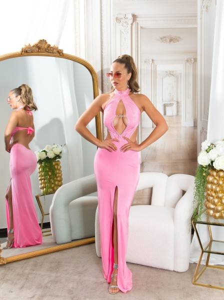 Koucla Sexy Neckkleid rückenfrei mit Strass Osterangebot
