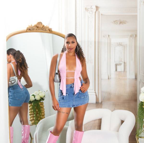 Koucla Sexy Highwaist Sommer Jeans Skort Blogger Style Lagerräumung