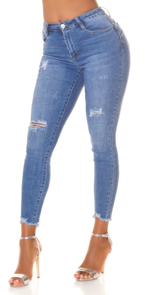 Koucla Sexy Highwaist Push Up Skinny Jeans Used Look Heißer Verkauf