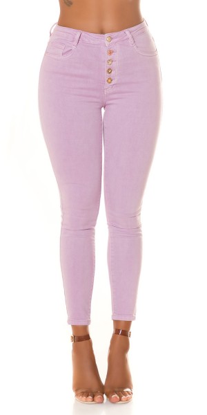 Koucla Sexy Highwaist Jeans "flieder" mit Knopf-Details Zeitlich begrenztes Angebot