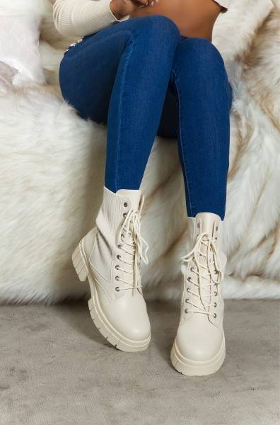 Koucla Trendy Musthave Biker Look Stiefeletten gerippt Kauf eins, bekomm eins gratis
