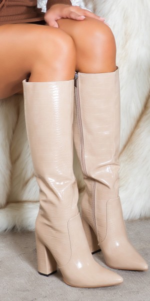 Koucla Sexy Musthave Stiefel in Kroko Optik VIP-Rabatte