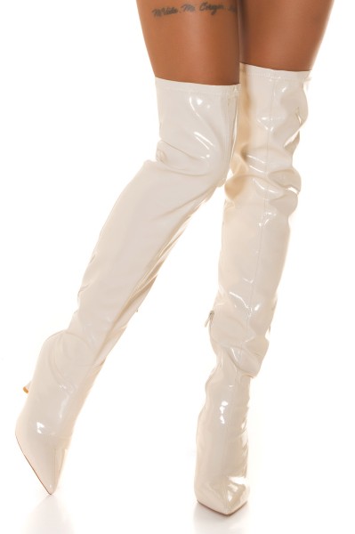 Koucla Soo Sexy! Latexlook Highheel Overknees Super Sparpreis