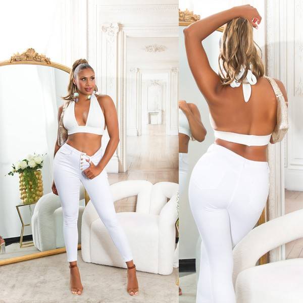 Koucla Sexy Musthave Highwaist Jeans mit Knopf-Details Bis zu 60% Rabatt