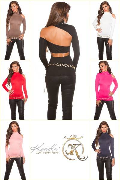 Koucla Sexy KouCla oneshoulder Rollishirt mit Sexy Back Hotsell