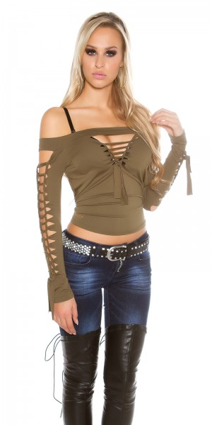 Koucla Sexy KouCla Shirt mit sexy Rissen im Angebot