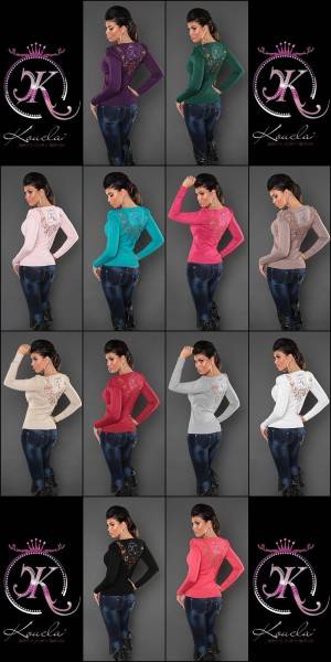Koucla Sexy KouCla Pulli mit Puffärmeln und Stickerei Fabrik Onlineshop