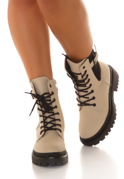 Koucla Trendy Stiefeletten zum Schnüren Günstig kaufen