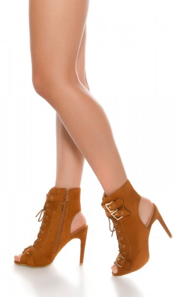 Koucla Sexy Peeptoe Stiefelette geschnürt Bis zu 60% Rabatt