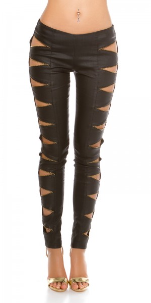 Koucla Sexy KouCla Lederlook Hose open Zips Flash Sale