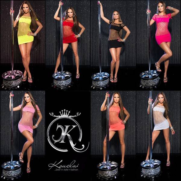 Koucla Sexy GoGo-Netzminikleid in Neonfarbe Große Rabatte