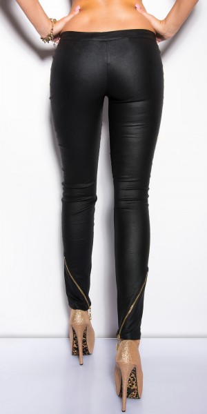 Koucla Sexy KouCla Lederlookhosen mit Zippern Saisonale Angebote