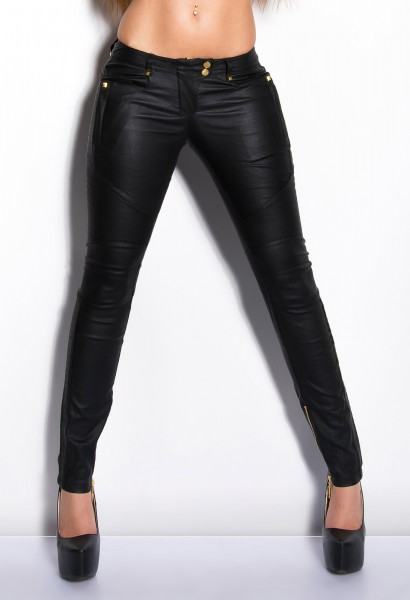 Koucla Sexy KouCla Treggings mit Nieten und Lederlook Räumungsverkauf