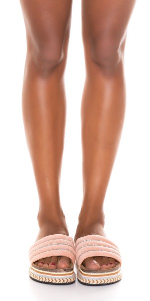 Koucla Sexy Plateau Pantoletten mit Strass Super Sparpreis
