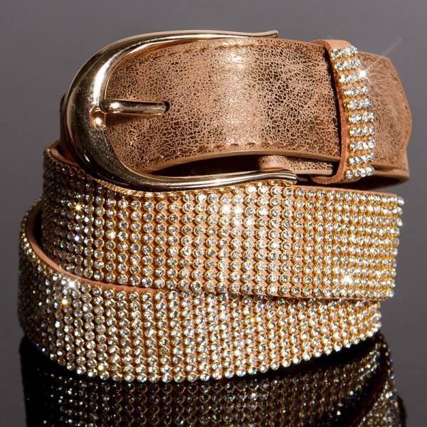 Koucla Sexy Lederlook Gürtel mit Strass Kostenloser Versand