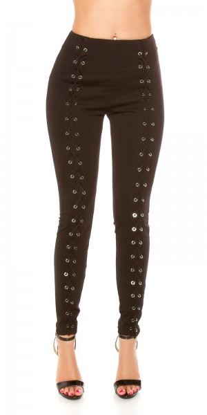 Koucla Sexy KouCla highwaist Treggings mit Schnürung Clearance-Verkauf