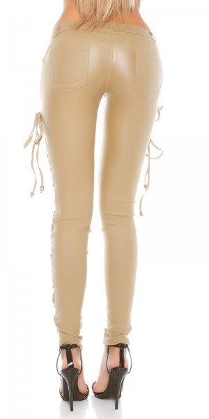 Koucla Sexy KouCla Lederlook Hose mit Schnürung Sonderangebot
