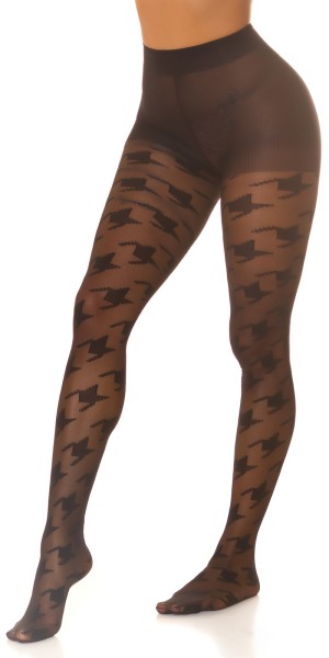 Koucla Sexy Strumpfhose mit Hahnentritt-Muster Super Rabatt