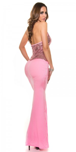Koucla Sexy ClubStyle LongDress transparent m. Pailletten Verkauf