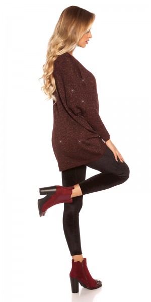 Koucla Sexy Blockabsatz-Stiefelette mit Strass Begrenztes Angebot