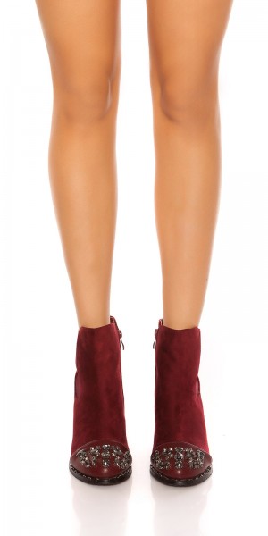 Koucla Sexy Blockabsatz-Stiefelette mit Strass Begrenztes Angebot