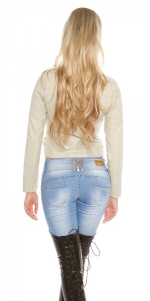 Koucla Sexy KouCla Bikerlook Jacke asym. Zip Letzter Tag