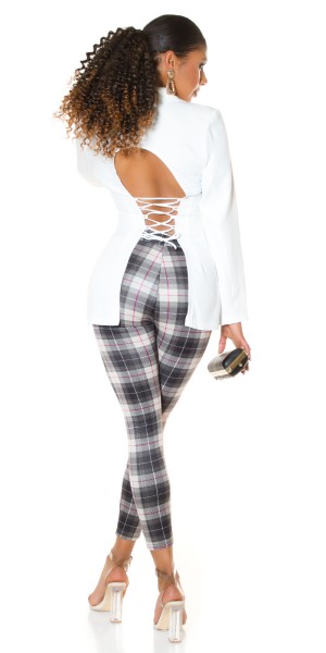 Koucla Sexy Highwaist Hose mit Karomuster und Taschen 2025