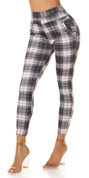 Koucla Sexy Highwaist Hose mit Karomuster und Taschen 2025