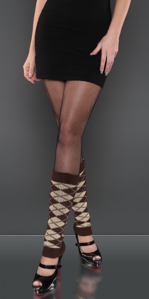 Koucla Sexy Beinstulpen mit Argyle-Muster Speichern exportieren