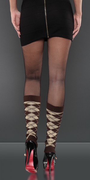 Koucla Sexy Beinstulpen mit Argyle-Muster Speichern exportieren