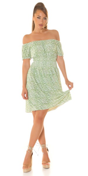 Koucla Sexy off-shoulder Sommerkleid mit floralem Print Schlussverkauf