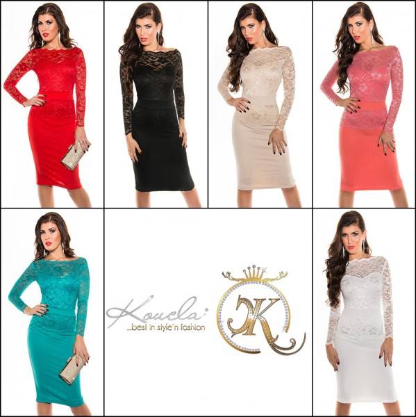 Koucla Sexy KouCla Midi-Dress mit Spitze Fabrikpreis