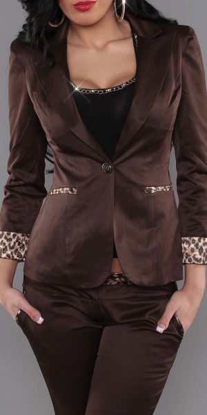 Koucla Sexy KouCla-Blazer mit Leoprint Versandkostenfrei