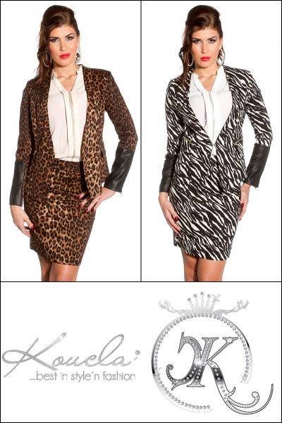 Koucla Sexy KouCla Blazer tailliert im Animalprint Flash Sale