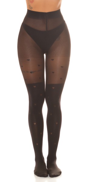 Koucla Sexy Strumpfhose "Hearts" im Overknee-Look Valentinstagsangebot