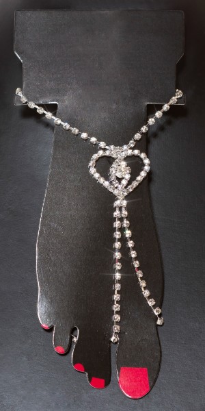 Koucla Trendy Zehenkette mit Strass & Strassherz Kostenloser Versand