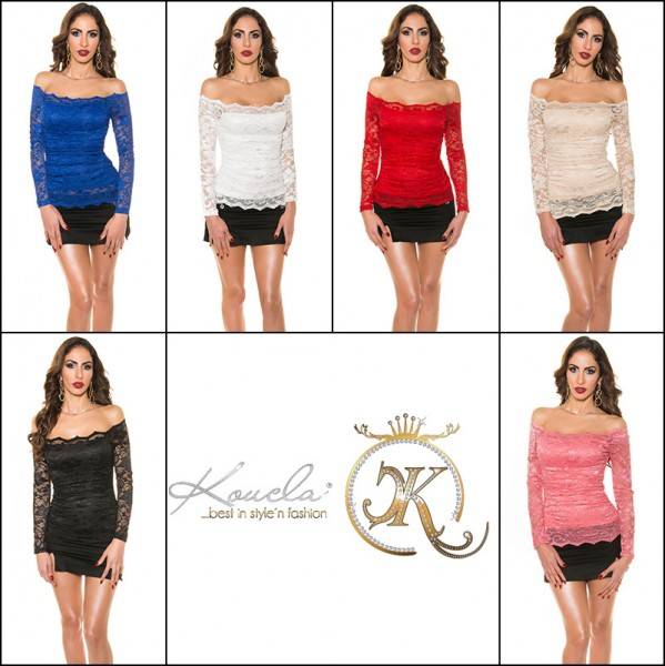 Koucla Sexy KouCla Spitzenshirt schulterfrei Online