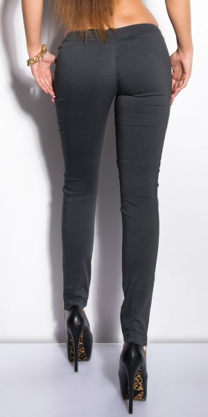 Koucla Sexy KouCla Skinny-Hose mit Zips und Lederlook Rabatt
