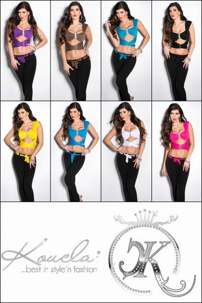 Koucla Sexy Wickeltop bauchfei mit Schnalle Valentinstagsangebot