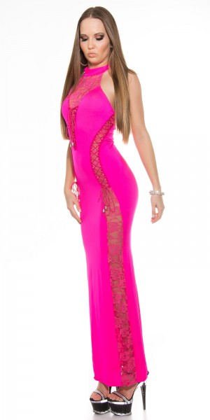 Koucla Sexy Neck-Kleid mit Spitzenstoff und geschnürt Meist gekauft