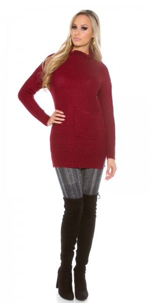 Koucla Sexy KouCla Grobstrick Rollkragen Pulli mit Tasche Sonderangebot