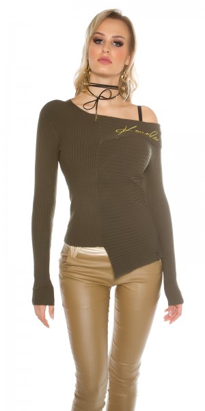 Koucla Sexy KouCLa Ripp Pulli asymmetrisch Versandkostenfrei