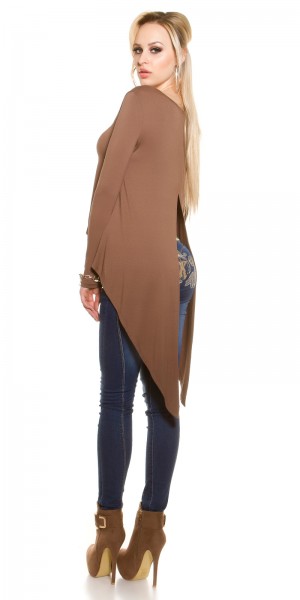 Koucla Sexy KouCla 2Way HighLow Langarm Crop Shirt Online Shopping