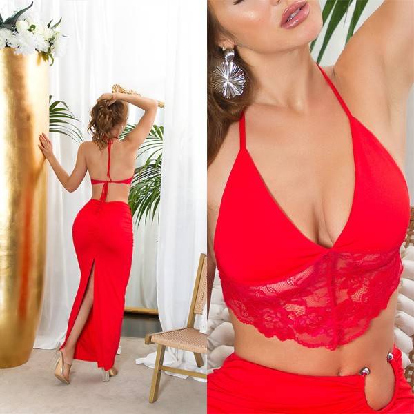 Koucla Sexy Koucla Neckholder Lace Crop Top / Bustier Riesige Ersparnisse