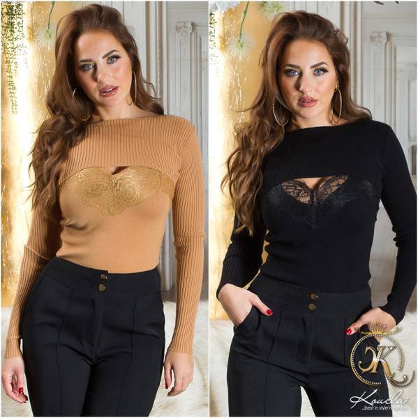 Koucla Sexy 2Piece Strick-Set / Top + Crop Pulli Bis zu 65% Rabatt