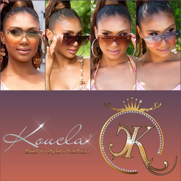 Koucla Sexy Eckige Randlose Sonnenbrille 50% Rabatt mit kostenlosem Versand