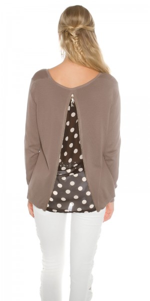 Koucla Trendy KouCla 2in1 Polka Dot Chiffon Pullover Exklusivangebot