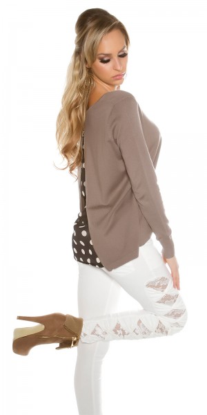 Koucla Trendy KouCla 2in1 Polka Dot Chiffon Pullover Exklusivangebot