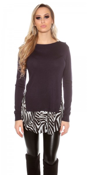 Koucla Trendy Koucla 2in1 FeinstrickPulli mit AnimalPrint Saisonschlussverkauf